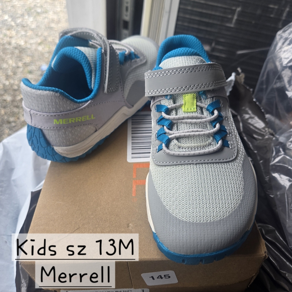 Merrell Gray and Blue Sneakers with Athletic Design